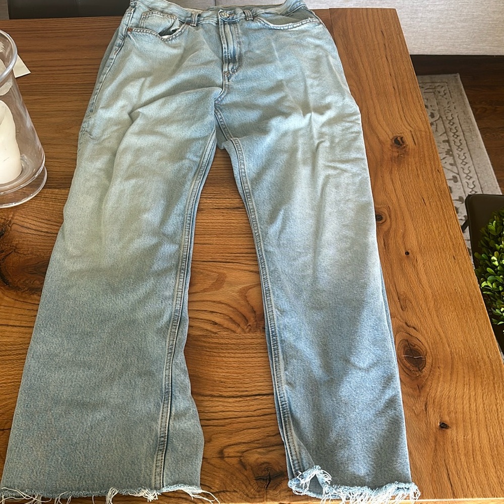 Zara wide leg raw hem denim